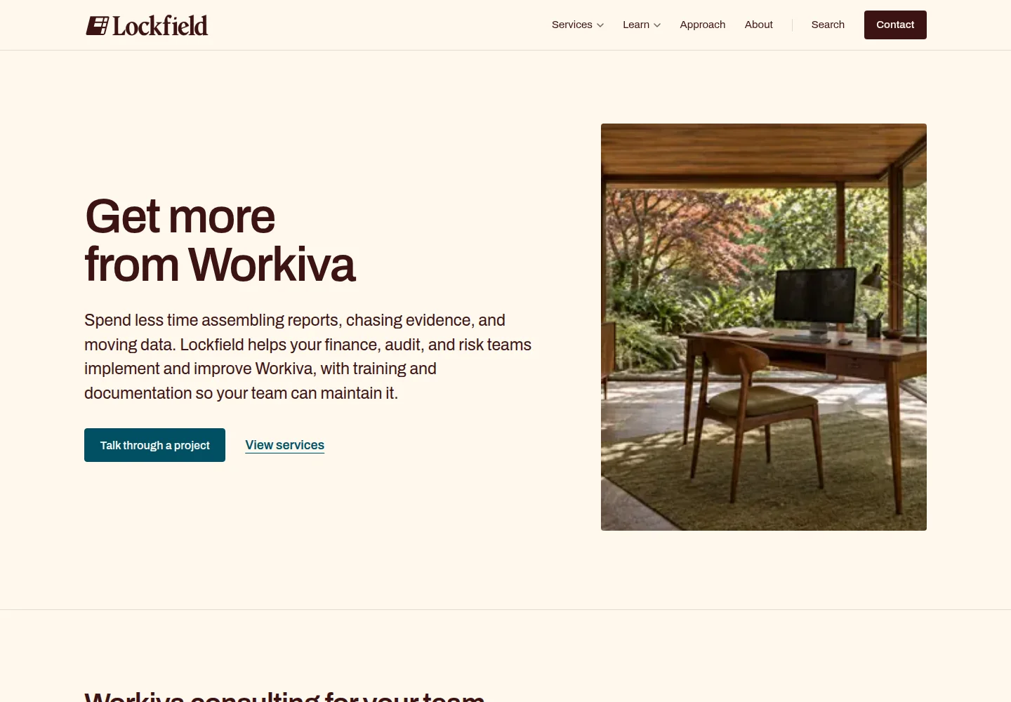 Lockfield website introducing its Workiva consulting practice.